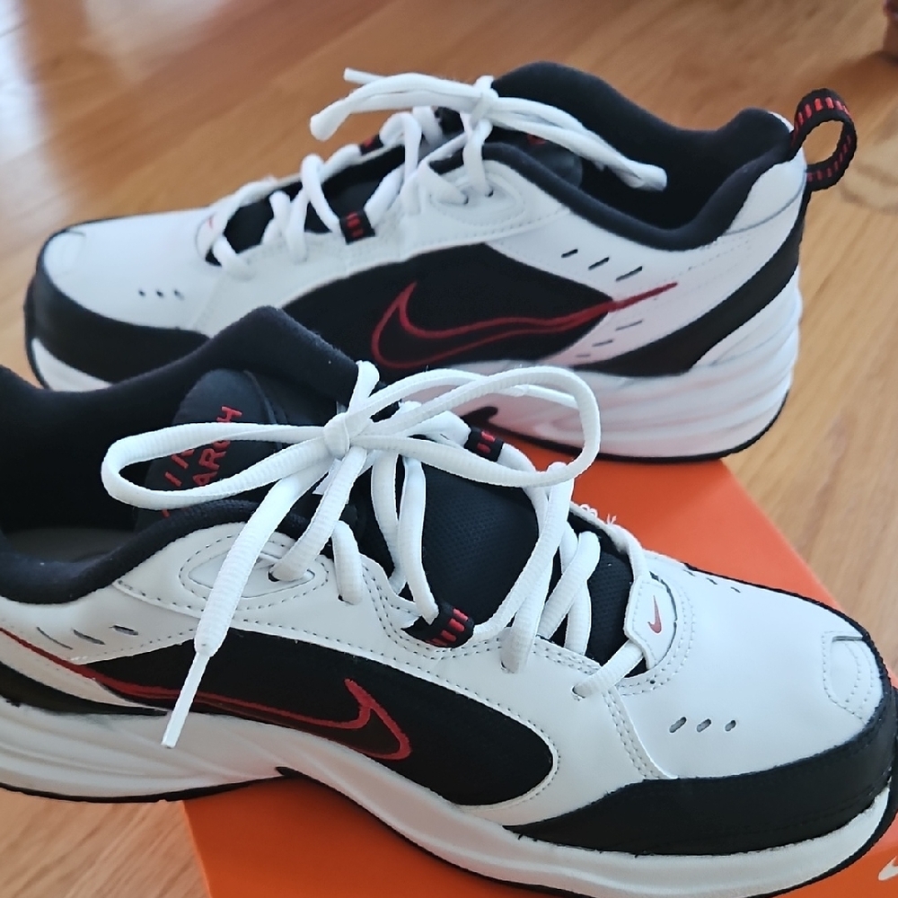 Nike Mens Black, White, and Red Sneakers